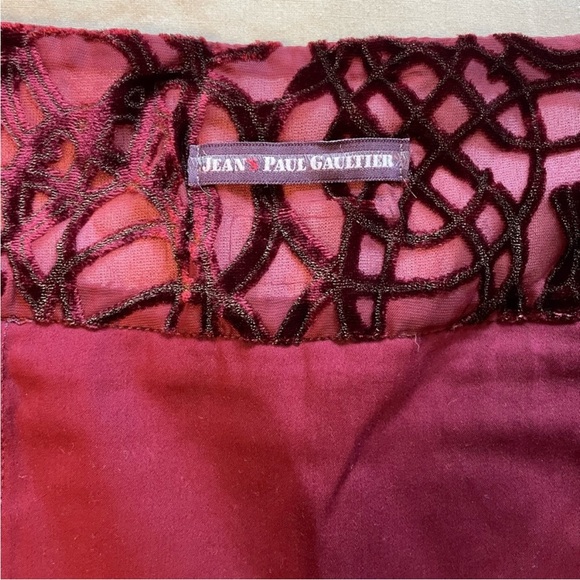 Jean Paul Gautier burgundy velvet skirt - Picture 5 of 6